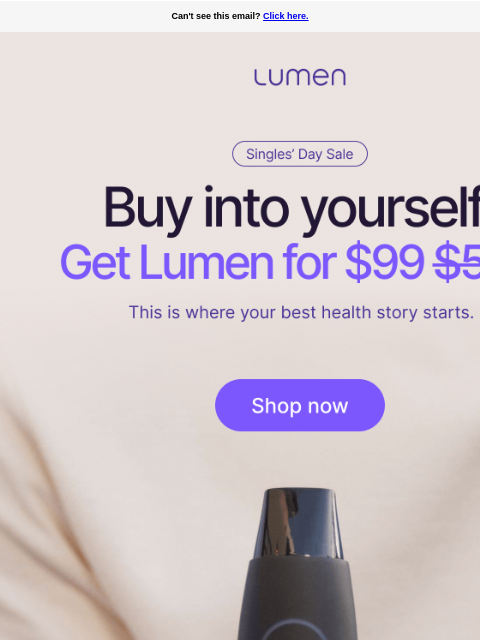 lumen newsletter: Sale Alert: Unlock fat burn for 83% less!