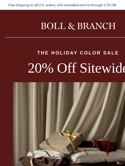 bollandbranch newsletter: Now 20% off: new holiday favorites