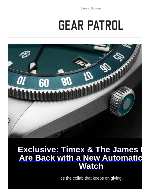 Plus, legendary turntables, Red Wing's new boots & more Plus, legendary turntables, Red Wing's new boots & more View in Browser Exclusive: Timex & The James Brand Are Back with a