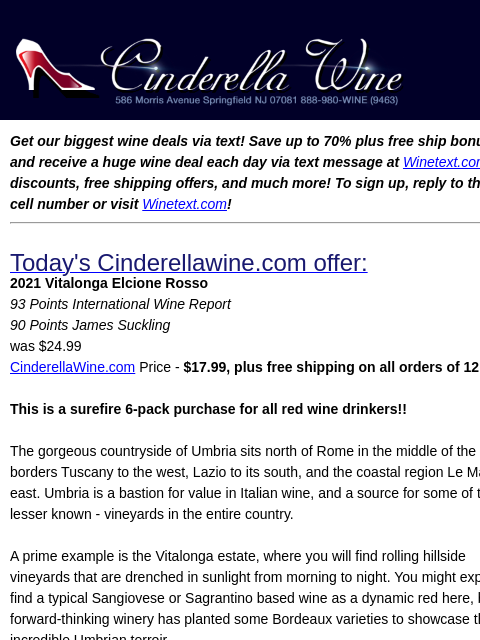 winelibrary newsletter: 2021 Vitalonga Elcione Rosso (93 IWR, 90 JS) Free ...