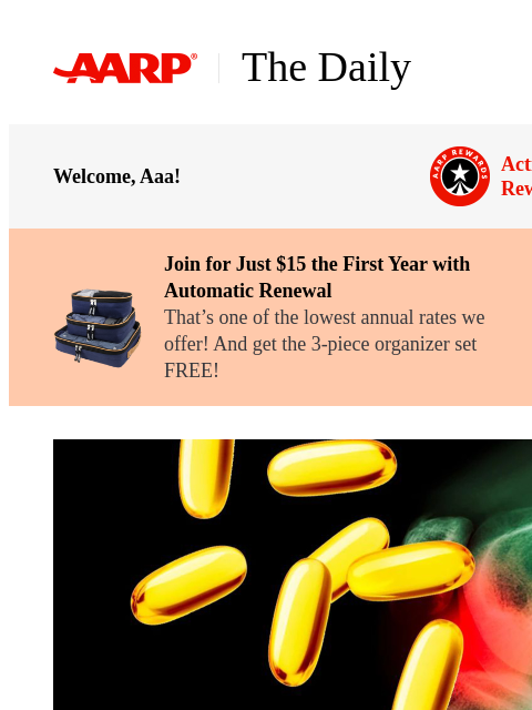 aarp newsletter: The Daily — 7 Supplements for Joint Pain