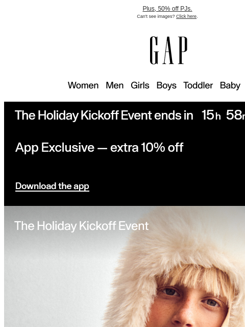 gap newsletter: Your 40–60% off disappears tonight — the Holiday K...