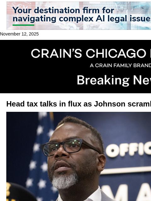 crainalerts newsletter: Head tax plan in flux as Johnson races to line up ...
