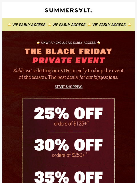 summersalt newsletter: 📣 Black Friday Early Access 📣