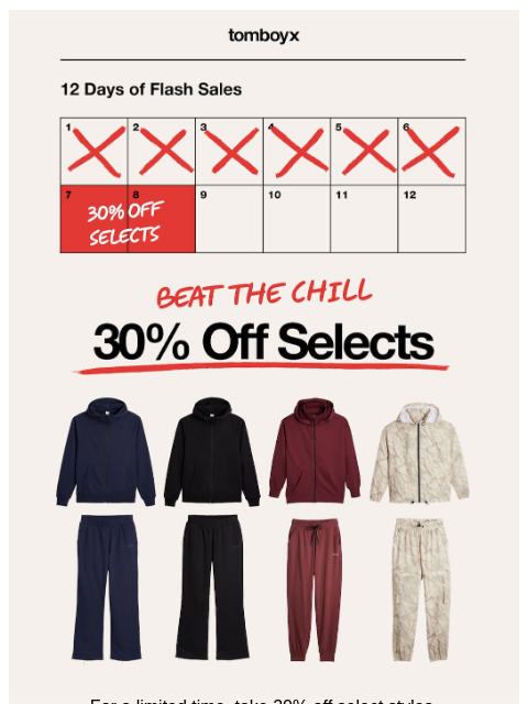 tomboyx newsletter: 🔥 Flash Sale: 30% Off Cozy Sets for Your Next Bon...