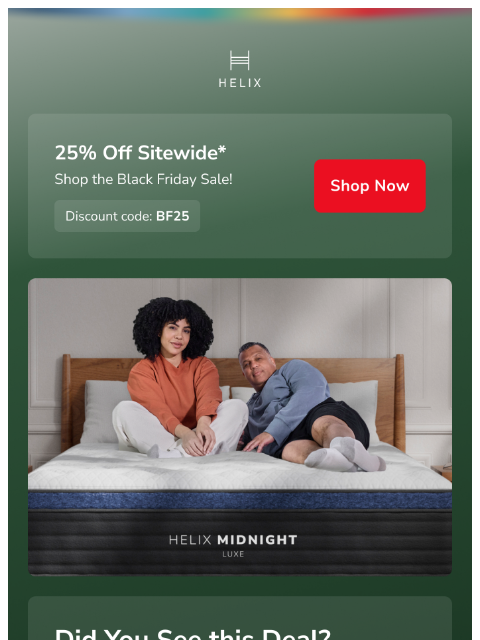 helixsleep newsletter: Your new mattress is now on sale!