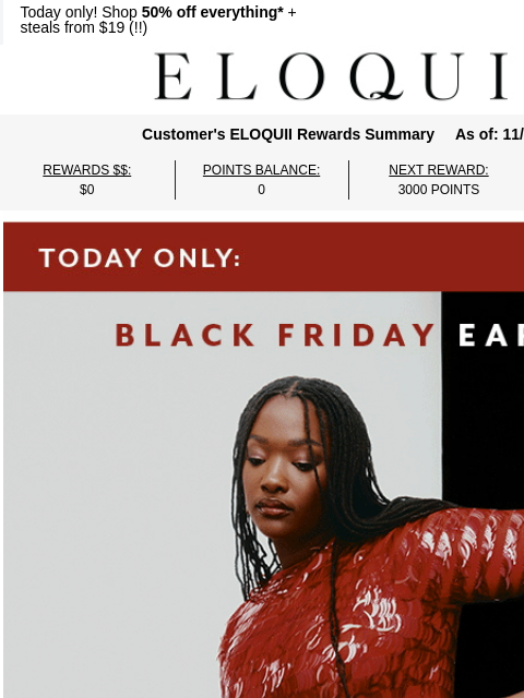 eloquii newsletter: BLACK FRIDAY EARLY IS HERE 👀