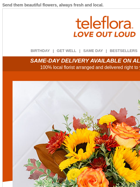 teleflora newsletter: $15 Off | Shower Them With Kindness 😊