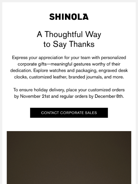 shinola newsletter: Corporate Gifts Made Personal