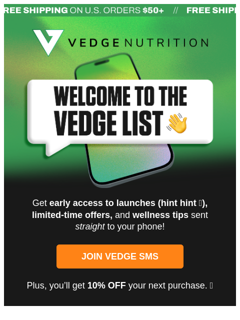 vedgenutrition newsletter: The BEST Perks Live Here 📲