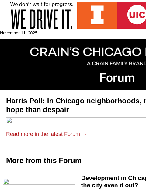 crainalerts newsletter: Hope rather than despair fills neighborhoods: Poll