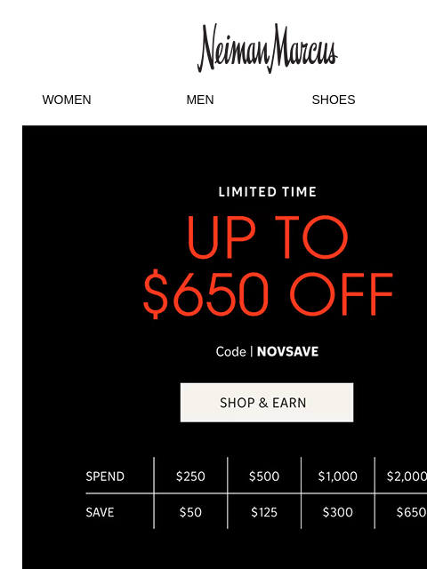 neimanmarcus newsletter: Ends soon: save up to $650