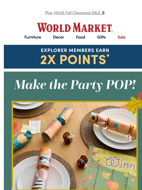 emailworldmarket newsletter: ✨ 🦃 🍽️ 🥧Thanksgiving essentials INSIDE!