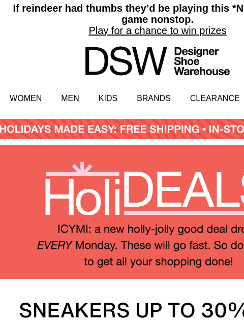 dsw newsletter: Up to 30% off sneakers