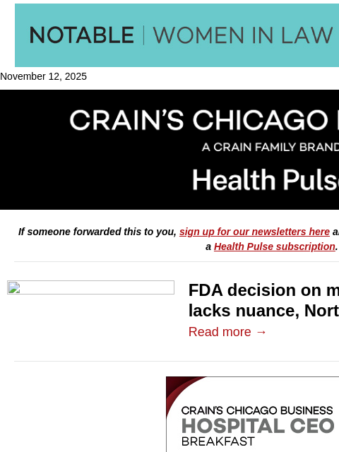 crainalerts newsletter: Expert weighs in on FDA black box call