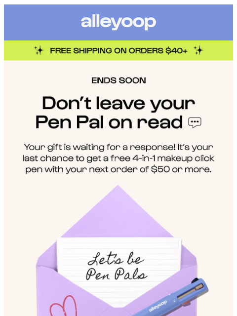 meetalleyoop newsletter: Your free Pen Pal is almost gone