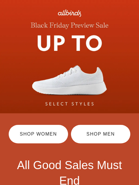 allbirds newsletter: There’s Still Time (But Not Much)