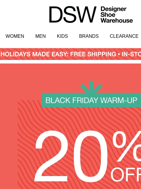 dsw newsletter: Festive savings inside: 20% off boots 🎄