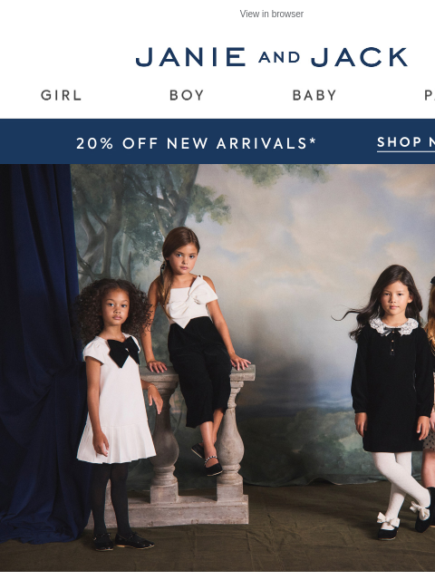 janieandjack newsletter: Best-dressed season: 20% off new dresses