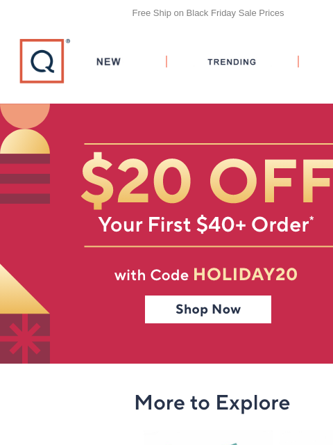 qvcemail newsletter: Treat Yourself: $20 Off Inside