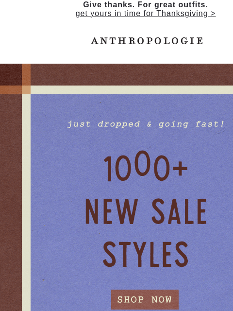 anthropologie newsletter: 1000+ NEW SALE STYLES