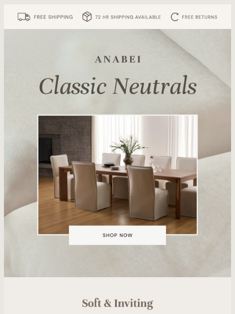 anabei newsletter: Calm, Classic, Cozy