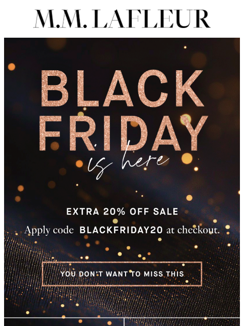 mmlafleur newsletter: The Black Friday Event is on.