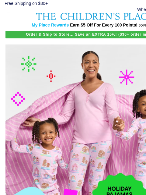 childrensplace newsletter: Cozy Up in the Latest Holiday Jams ❄️
