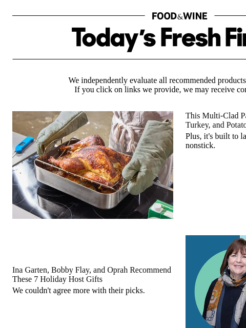 foodandwine newsletter: Ina Garten, Bobby Flay, and Oprah Recommend These ...