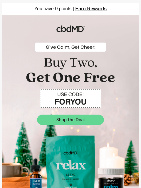cbdmd newsletter: A Holiday Gift from Us to You