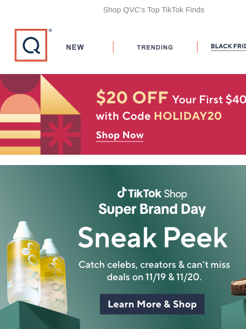 qvcemail newsletter: Get Excited! TikTok Shop Super Brand Day