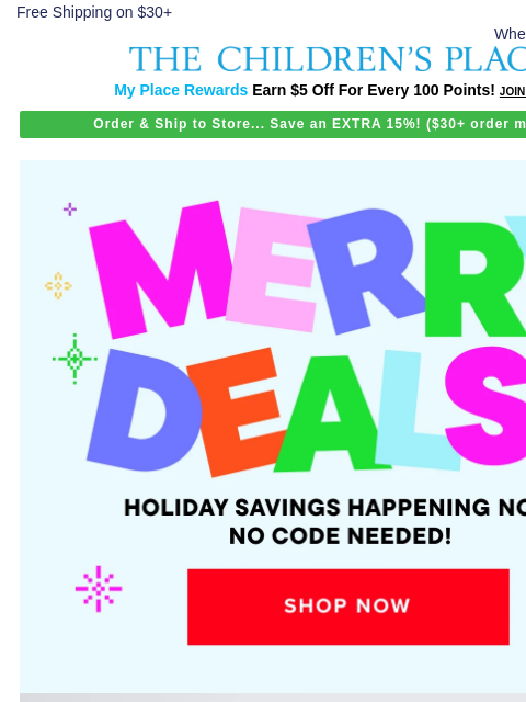 childrensplace newsletter: MUST. HAVE. MERRY. DEAL. ($15.99+ Puffers!)