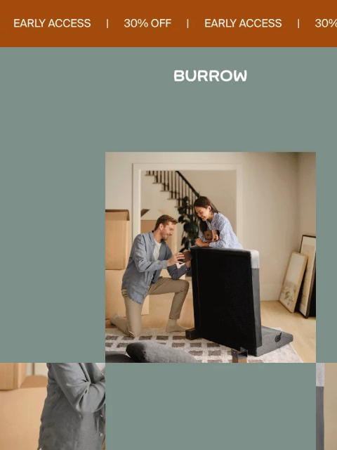 burrow newsletter: Your head start on 30% off + free shipping