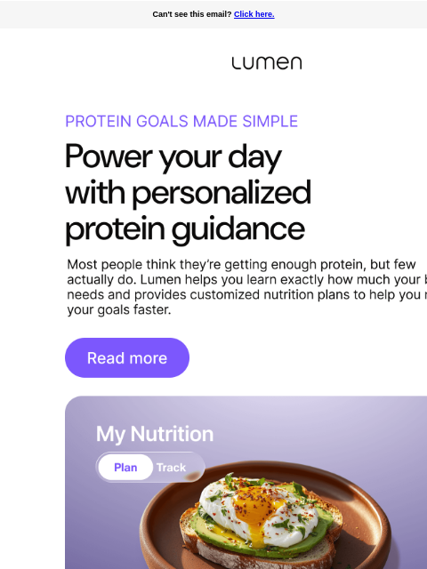 lumen newsletter: Never miss your protein goals again