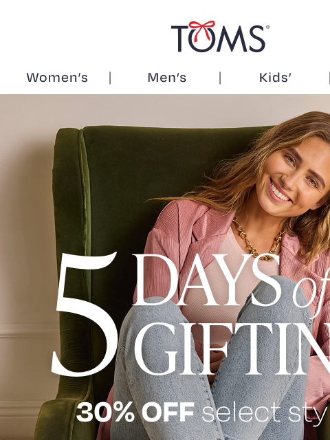 toms newsletter: Save 30% on Limited Edition Alpargatas