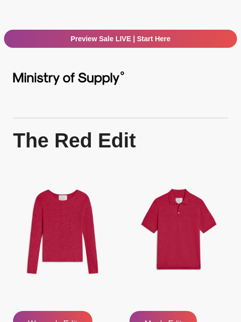 ministryofsupply newsletter: The RED Edit is Here