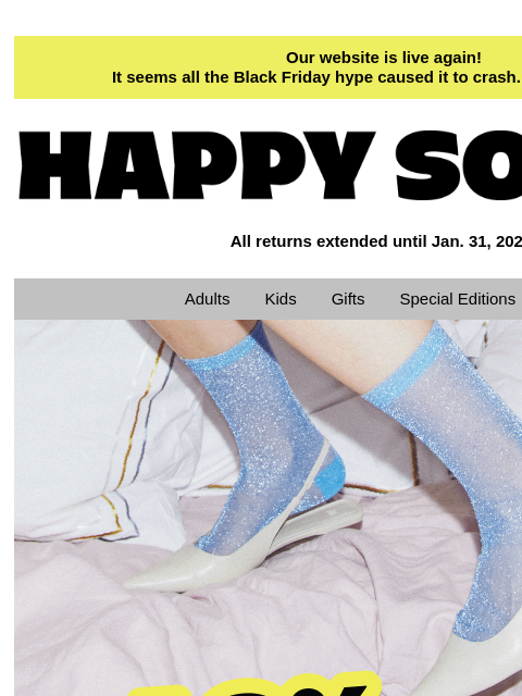 happysocks newsletter: Black Friday Deals Live—40% Off Everything! 