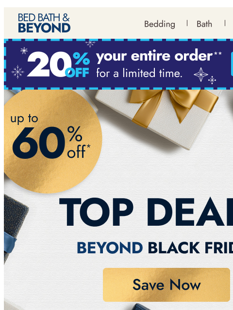 bedbathandbeyond newsletter: Up to 60% off our top Beyond Black Friday deals