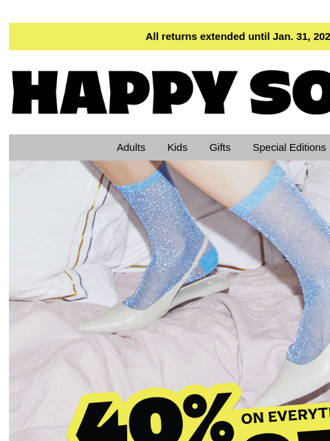 happysocks newsletter: Black Friday Now—40% Off Everything!