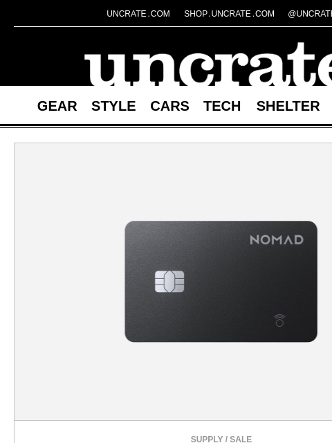 uncrate newsletter: Nomad Tracking Card Pro & more