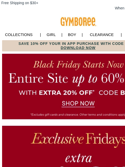 gymboree newsletter: NEW Deal Drop☃️✨ EXTRA 10% Off Outerwear