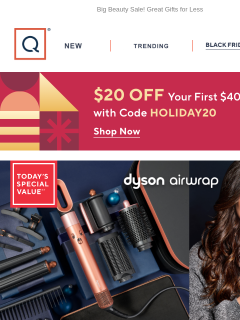 qvcemail newsletter: Dyson Airwrap TSV® + Get $20 Off