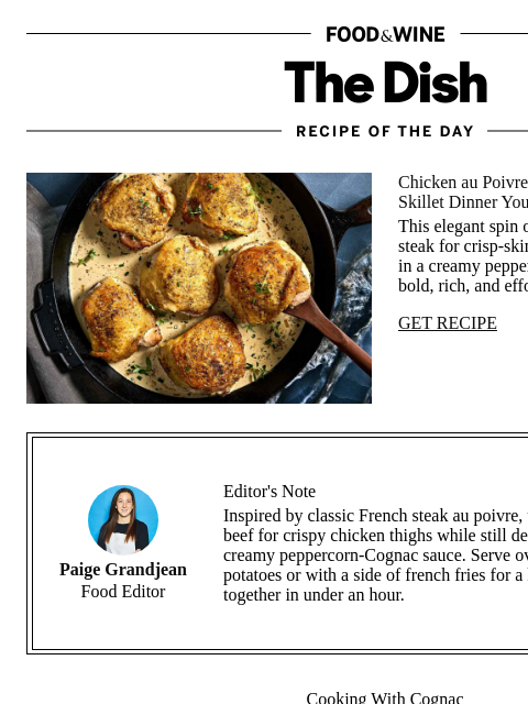 foodandwine newsletter: Chicken au Poivre