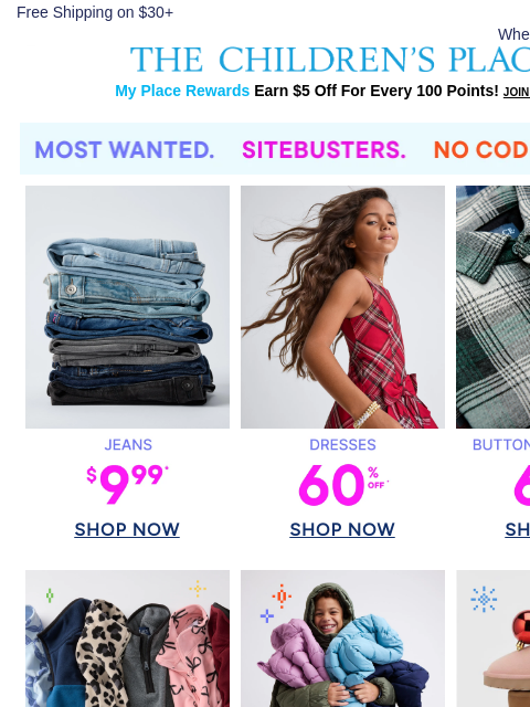 childrensplace newsletter: $9.99 Jeans? Yep. Early Black Friday starts NOW 🖤