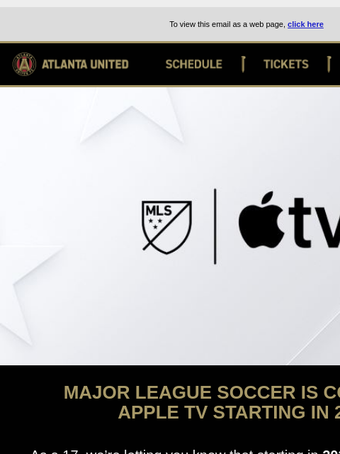 atlutd newsletter: MLS Is Coming to Apple TV