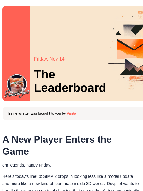 producthunt newsletter: 😸 AI is your new best friend