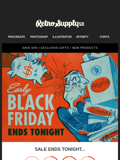 retrosupply newsletter: ⏰ The sale ends at midnight, this is the last chan...