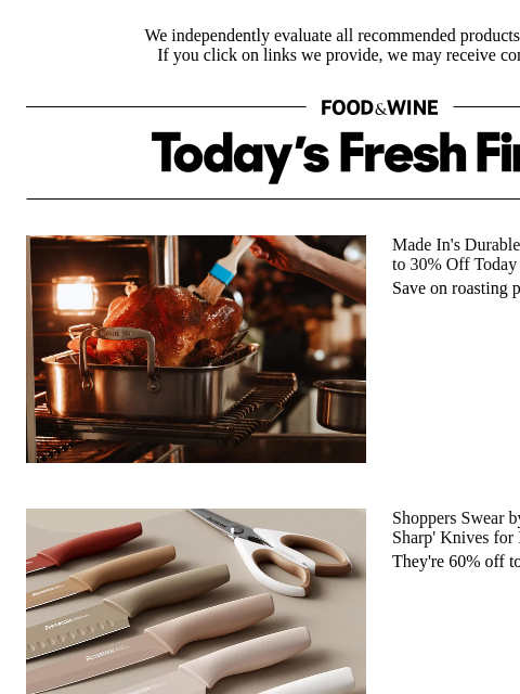 foodandwine newsletter: 60% Off: A Unique and 'Super Sharp' Knife Set Fans...