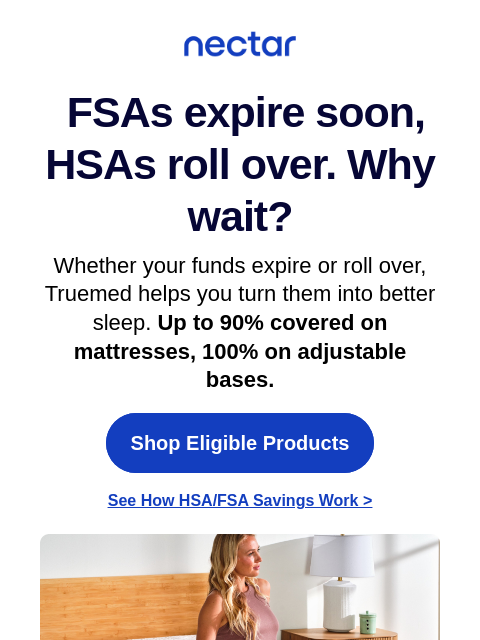 nectarsleep newsletter: Turns out better sleep is a qualified expense 👀.....