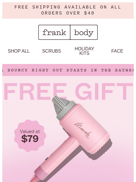 frankbody newsletter: BOUNCE BACK: FREE Mermade Hair Dryer.